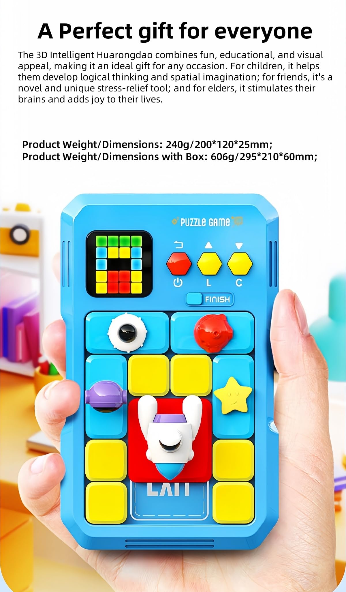 CZT 3D Smart Huarong Road Juego de Escape Laberinto y Rompecabezas Electrónico para Niños Juego Padres e Hijos Bloques de Construcción Digitales Regalo de Cumpleaños/Festividades Apto para Ocio