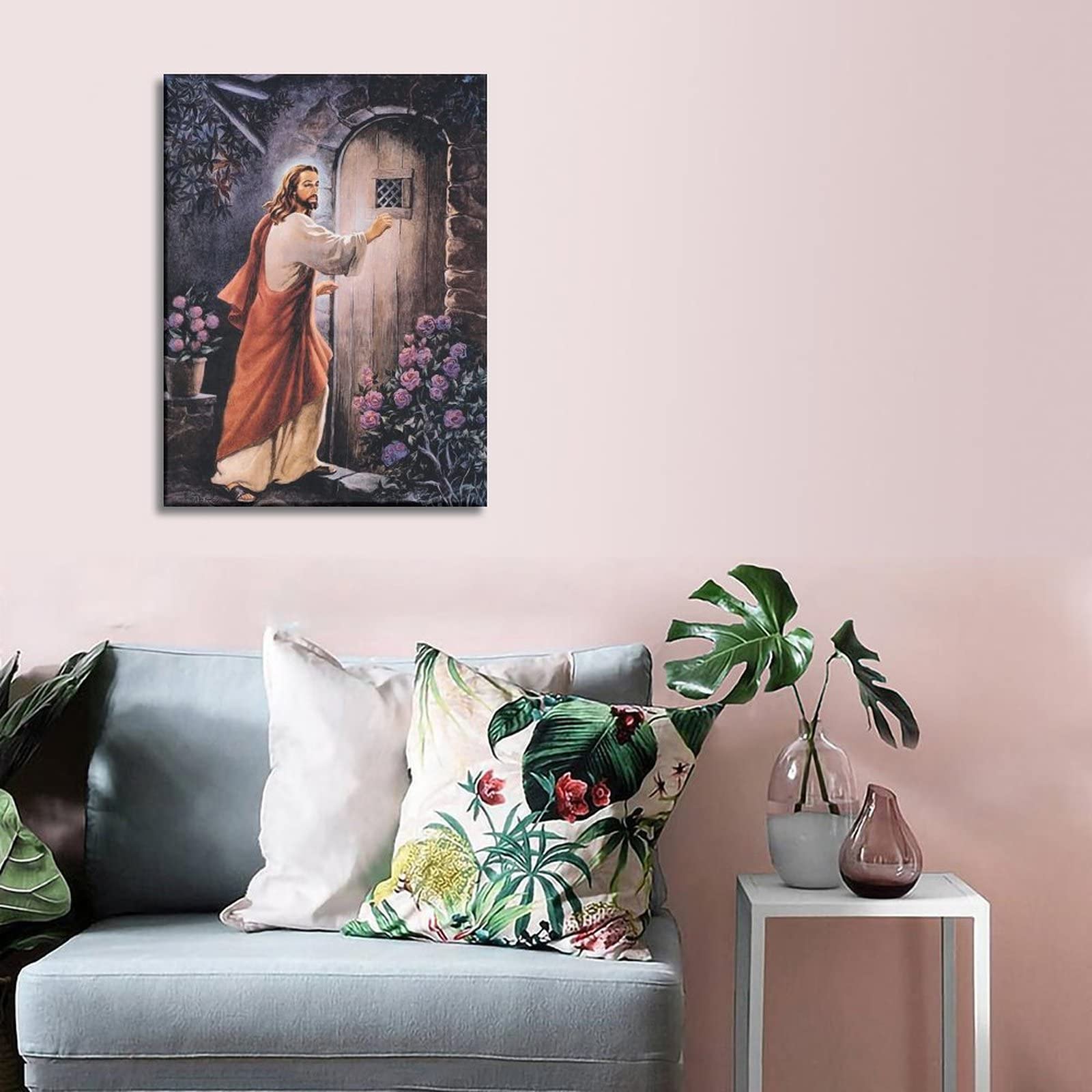 Jesus Christ Knocking at The Door Canvas Wall Art Print Poster