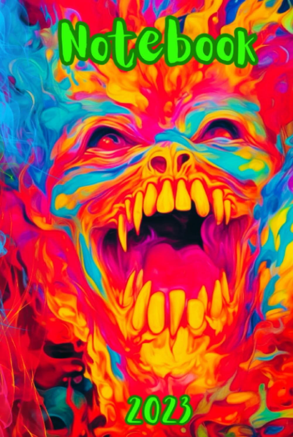 Notebook 2023: Fire Monster - 200 lined pages in a hard cover for your notes in 2023.