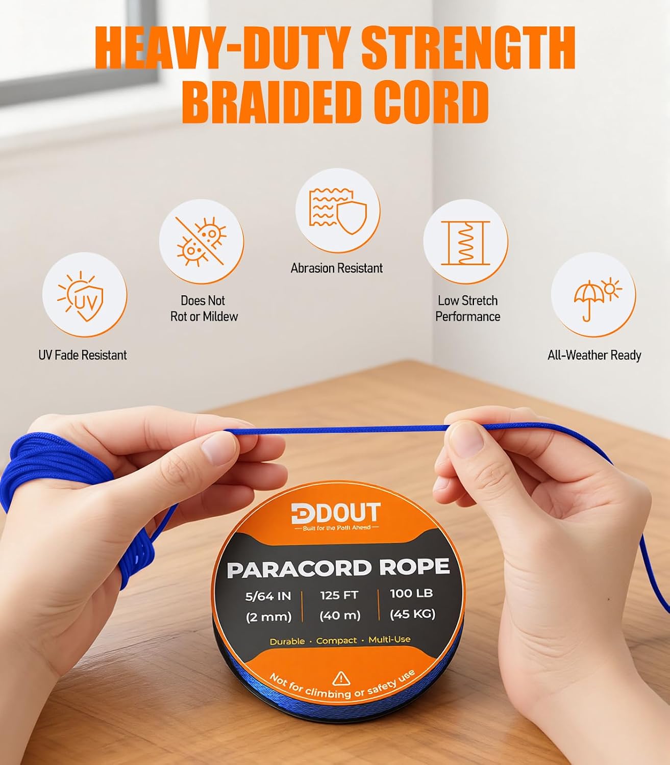 DDOUT 2mm Paracord, Micro Paracord Rope, Thin Braided Cord image 3