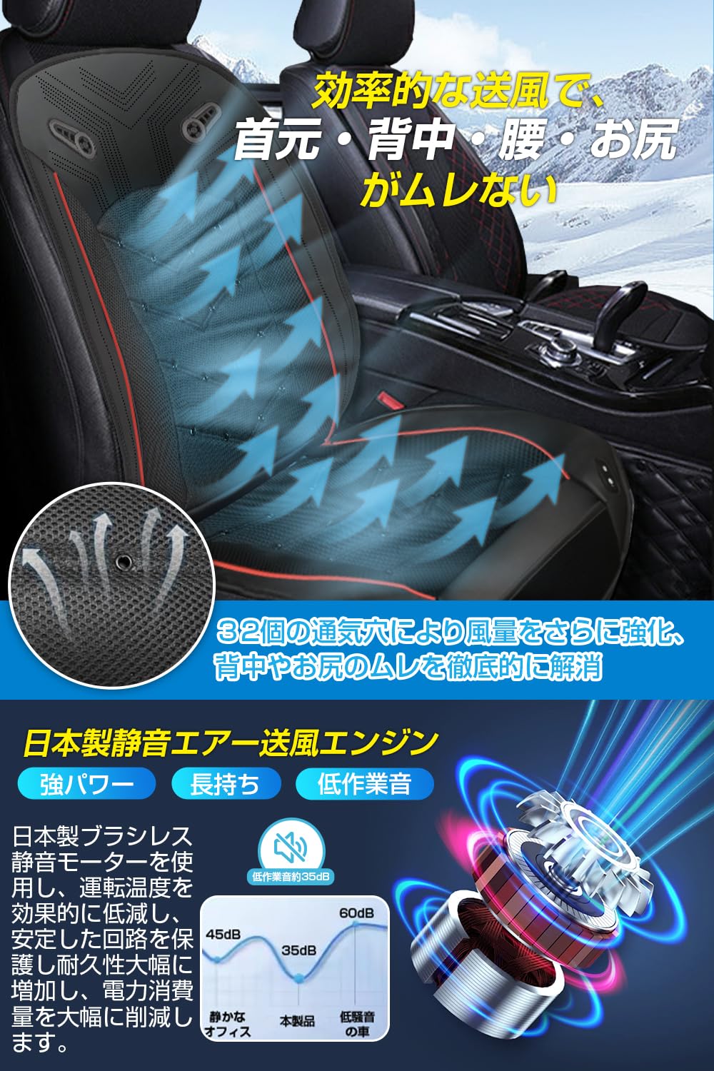 パーツ 【プロ整備士監修】 クールシート 車 カーシートクーラー
