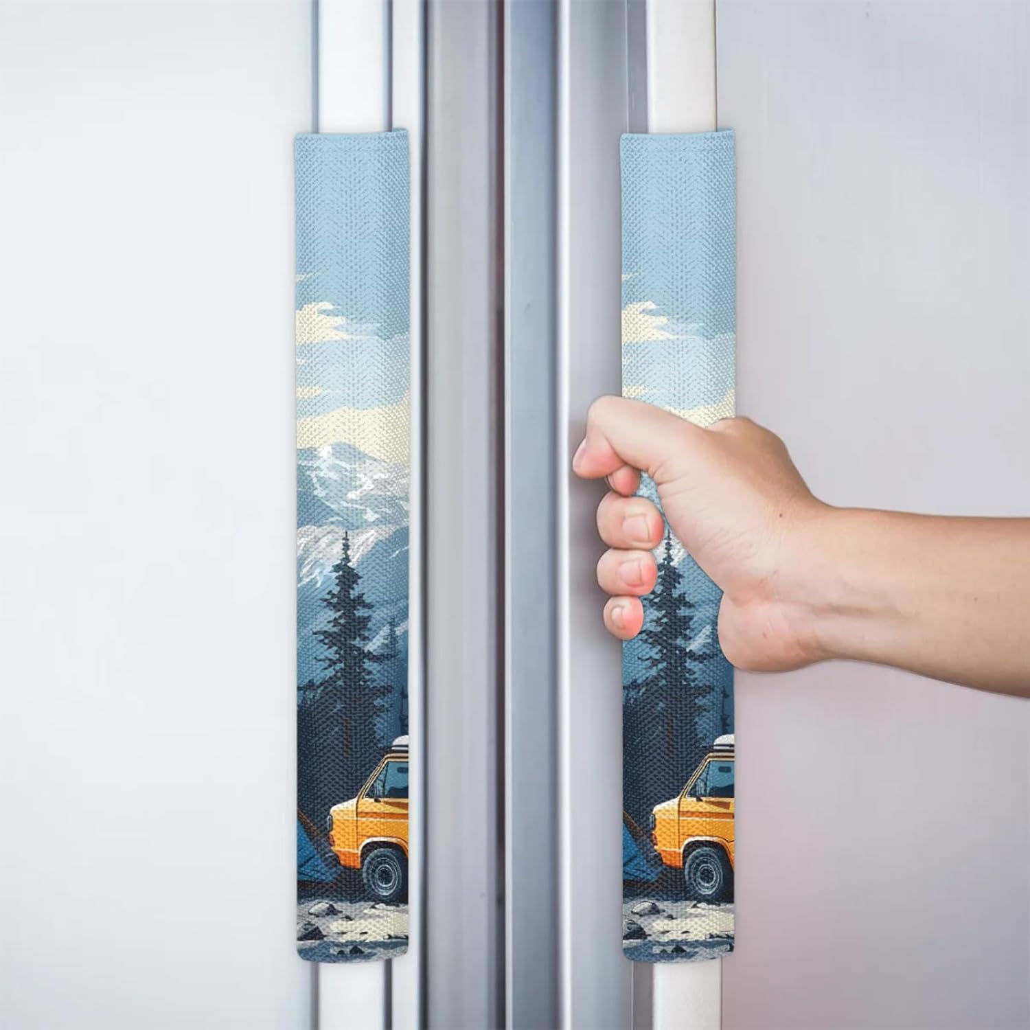 Camp Adjustable Appliance Handle Sleeves Covers,Decor Protector for Kitchen Refrigerator Dishwasher Door Handle Microwave Ovens,Set of 2