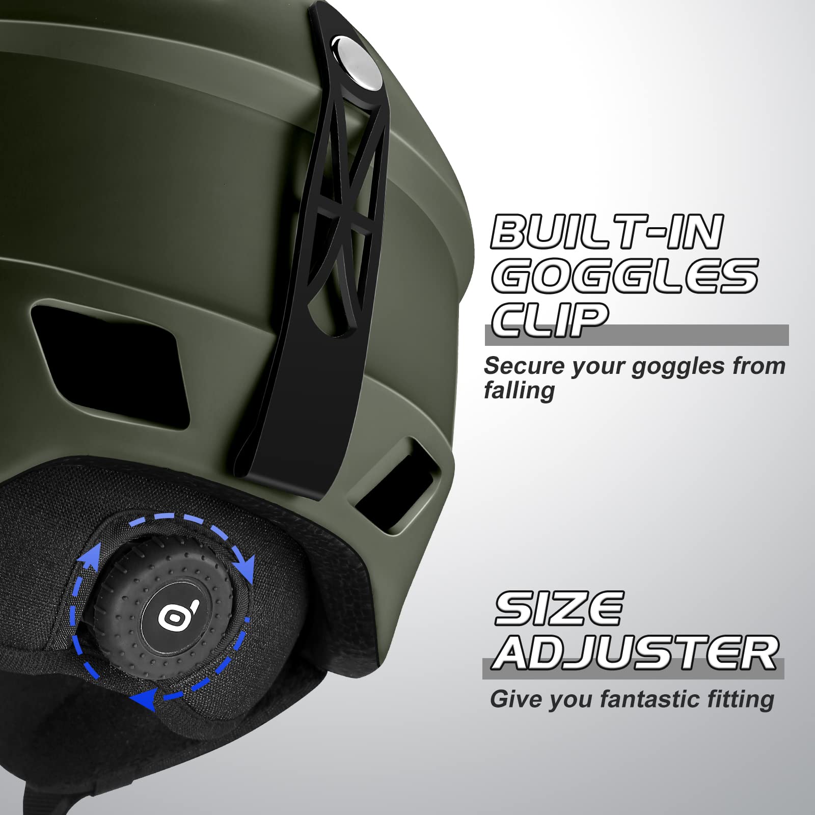 Odoland Kit di Casco Sci con Maschera Sci, Casco Snowboard per Uomo Donna Adolescenti, Casco Ski Regolabile e Occhiali Sci UV400 Proteczione, per Sport Invernali All'aperto