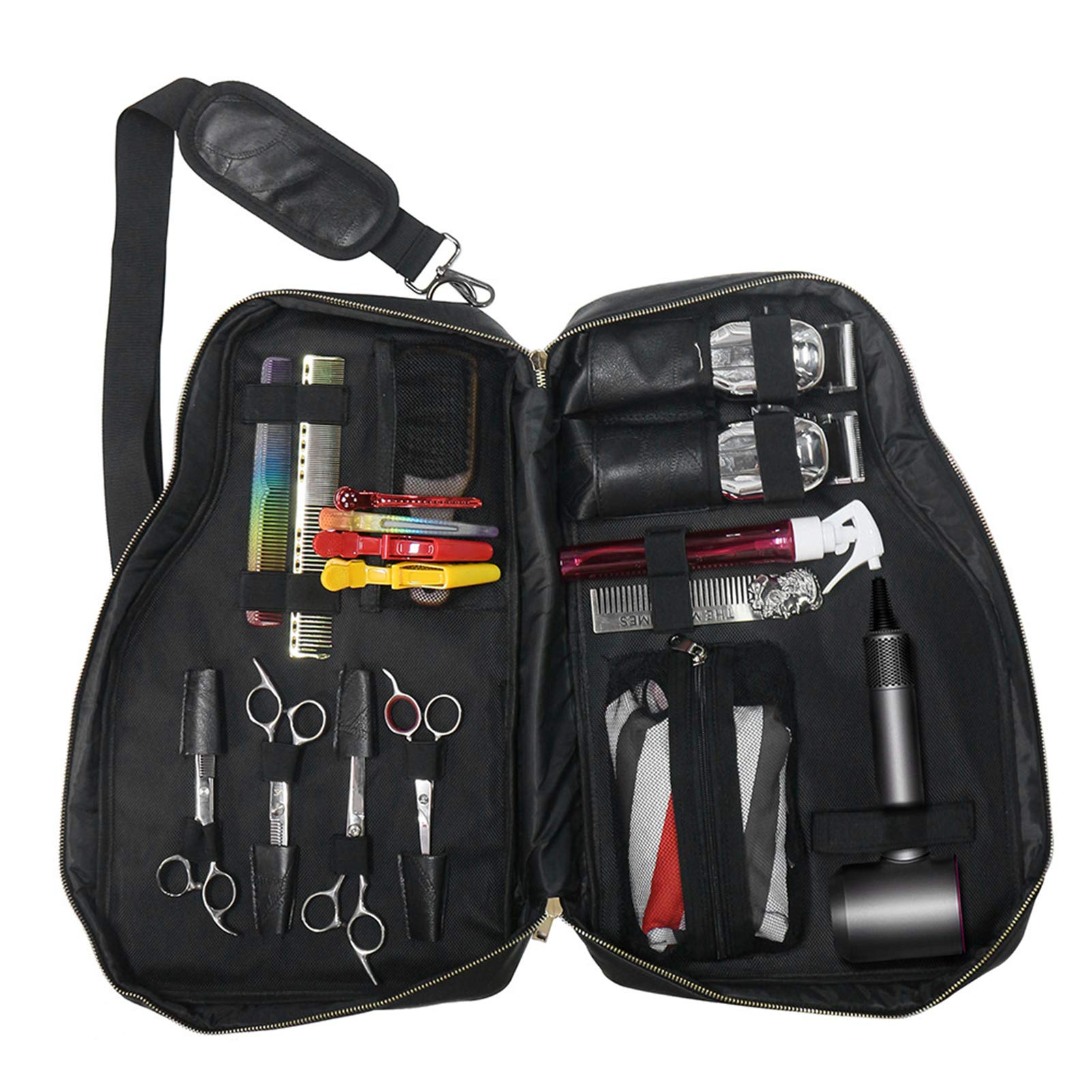 Borsa porta attrezzi per parrucchiere, Borsa barbiere multifunzione, Custodia per acconciature di grande capacità per pettine, forbici, asciugacapelli, Organizer viaggio