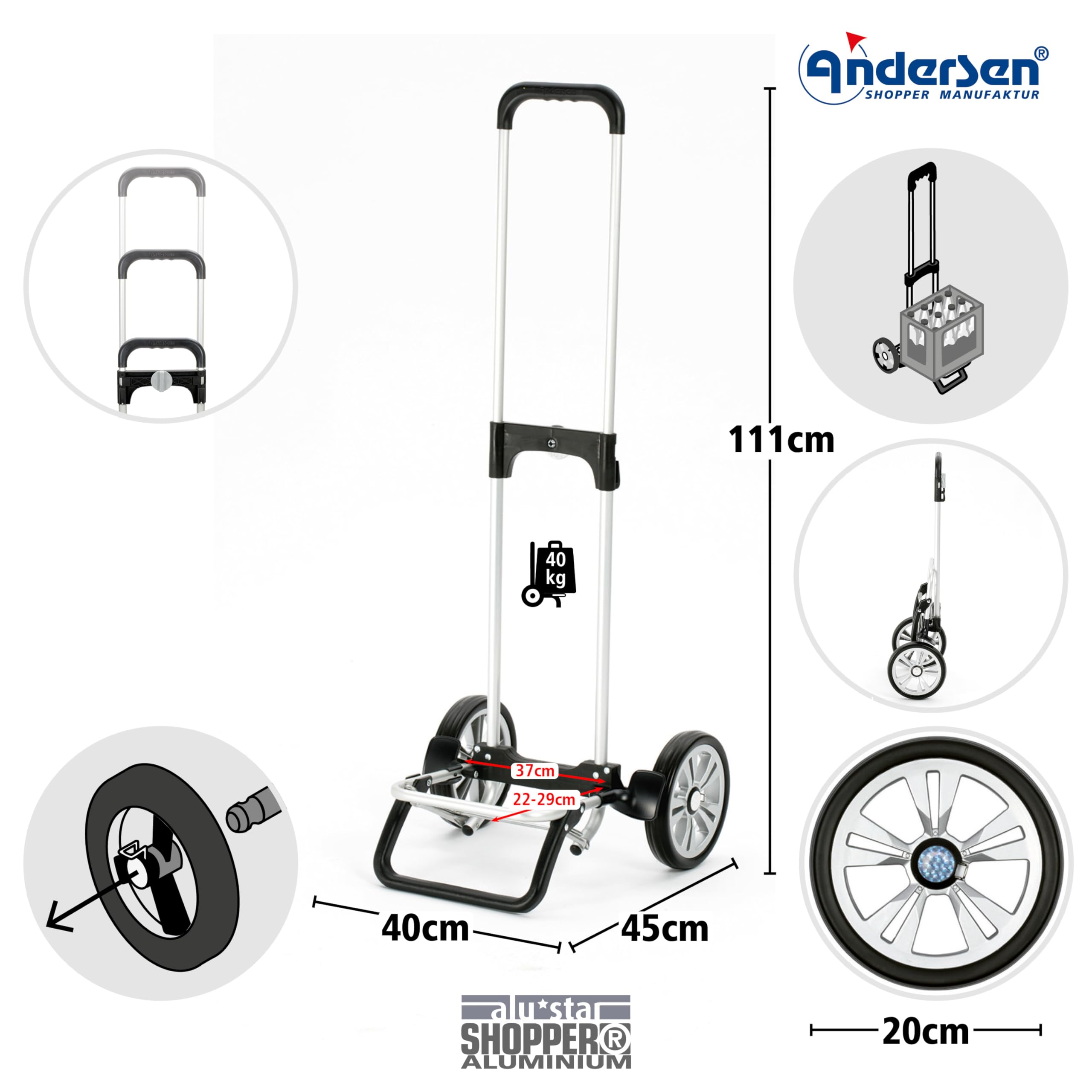 ANDERSEN Einkaufstrolley - Alu Star Shopper Auke Rubin