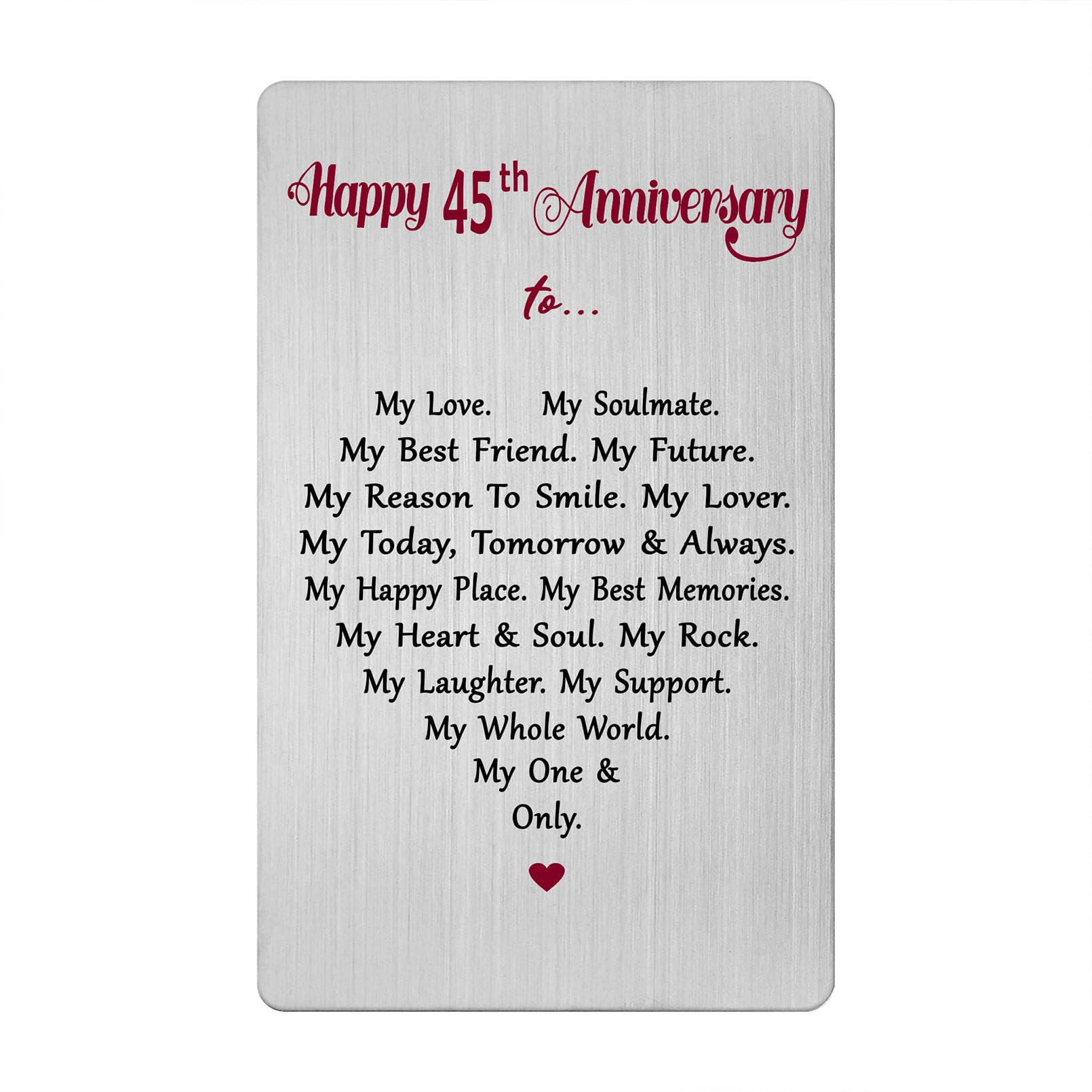 45th Anniversary Card for Women Men Husband Wife - 45 Year Wedding Anniversary Decorations Gift Ideas for Him Her