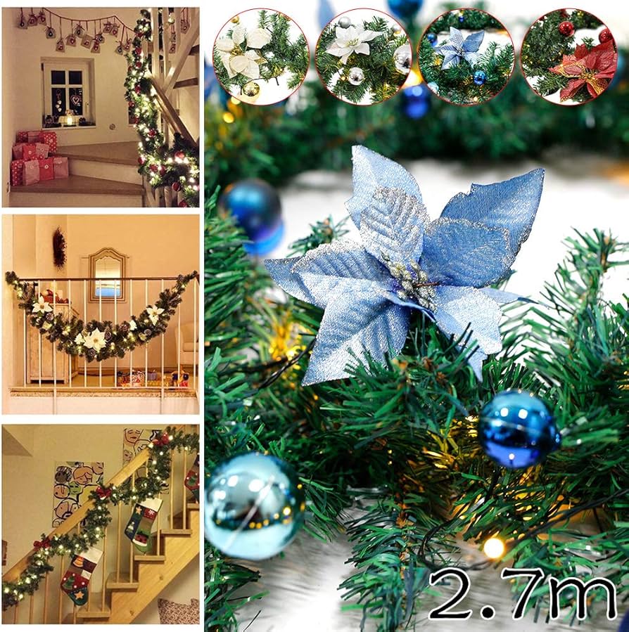 クリスマスの飾り クリスマス籐ガーランド Amazon.co.jp: nacyvcos クリスマス 飾り ガーランド 1.8M クリスマス