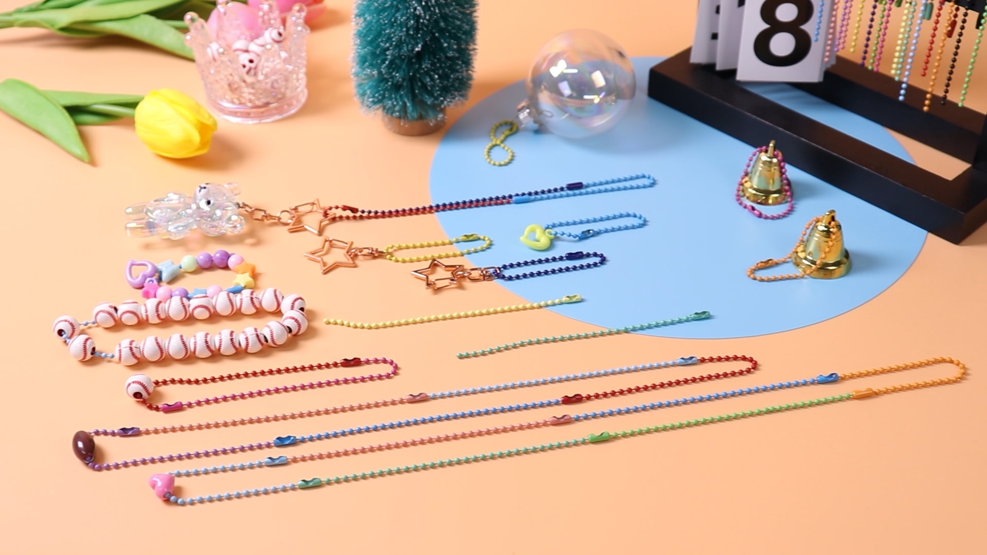 Amazon.com: 150pcs Colored Ball Bead Chains, Metal Ball