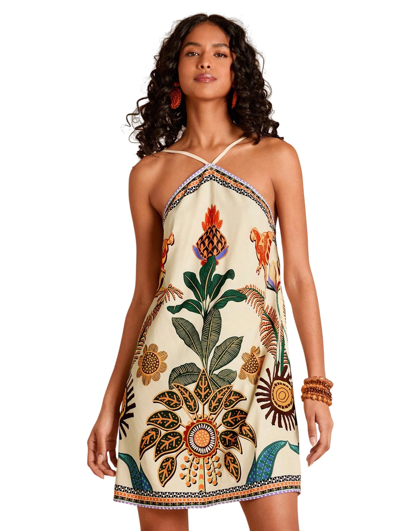 kateclo Women’s Floral Printed Halter Neck Mini Dress | Backless Tie-Up Sleeveless Summer Beach Dress | Boho Casual Short Dress for Women-picture-30