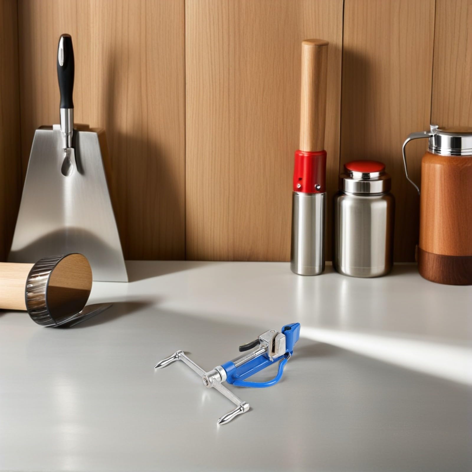 Outil de Cerclage en Acier Inoxydable Bleu avec Coupe, Serrage Manuel