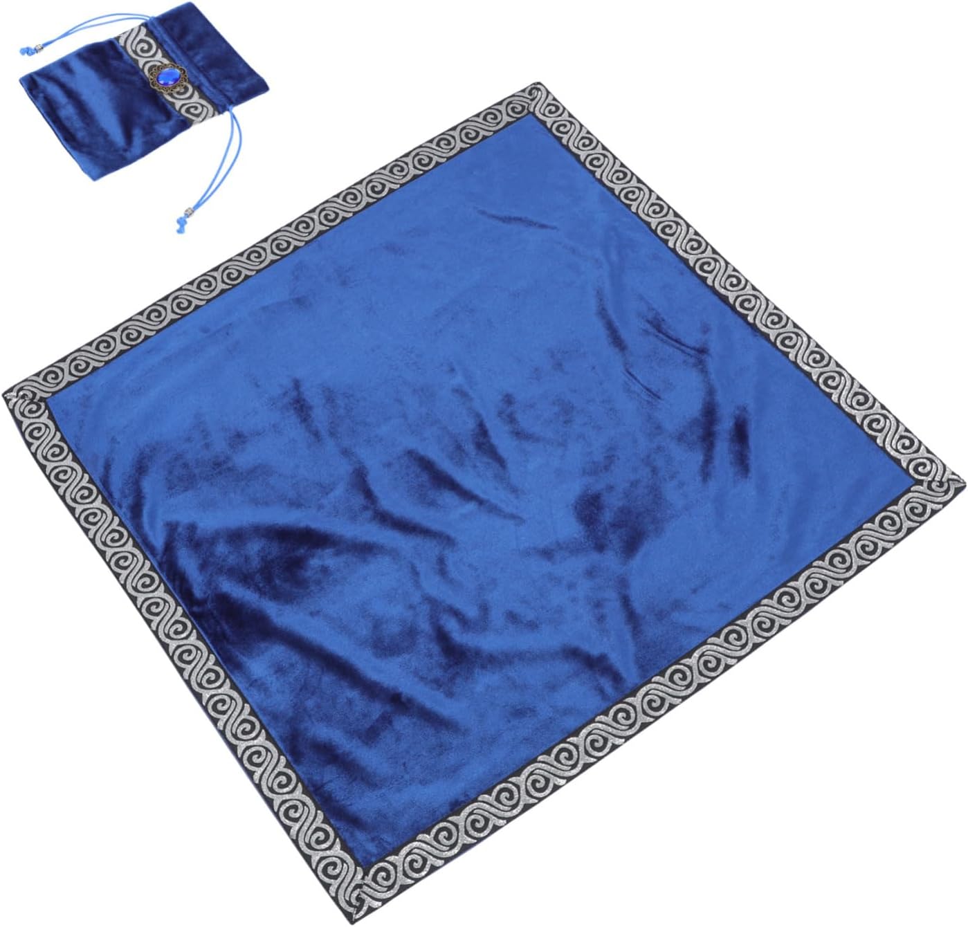 Amosfun Creative Velvet Tarot Tablecloth with Gold Silver Edge and Sage Stone Card Pouch Unique Divination Desktop Cloth for Tarot Game Lovers Practical Decorative Prop