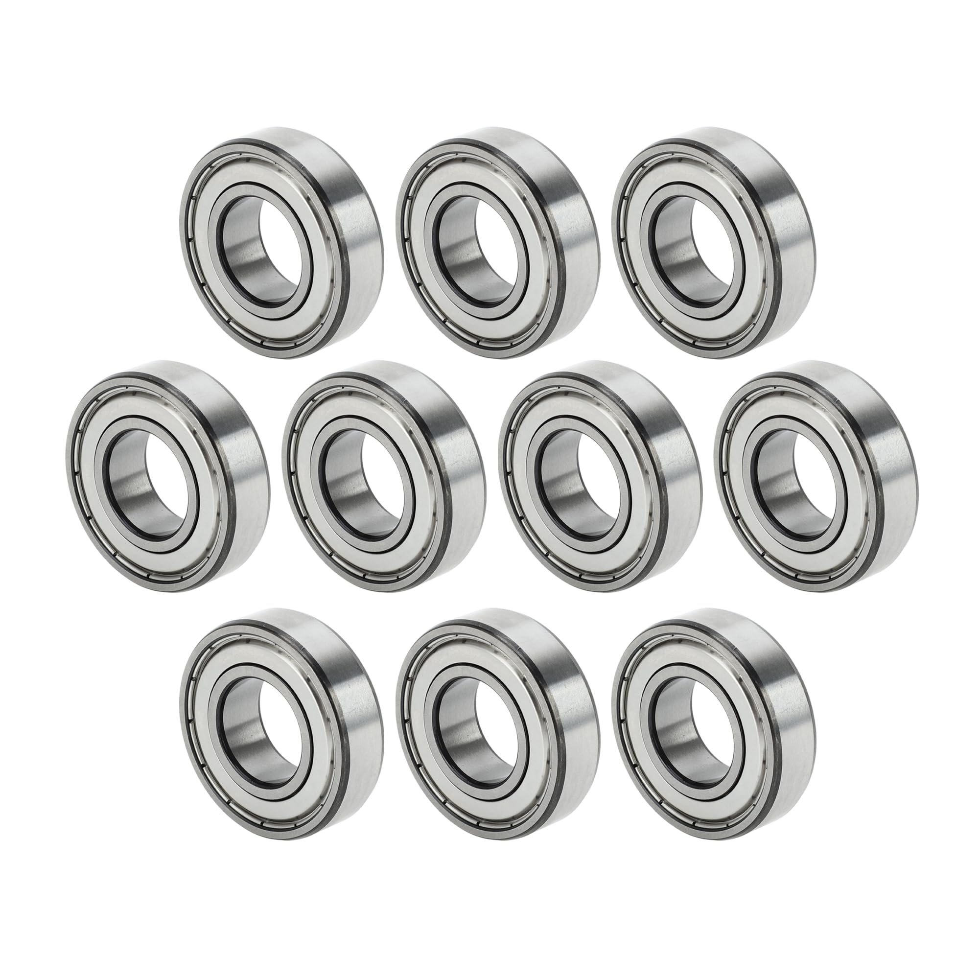 A ABSOPRO Roulements à Billes à Gorge Profonde 6004ZZ P6 20x42x12mm Roulements Lubrifiés Double Joint Métallique Tonalité Argentée Roue de Trottinette Skateboard - Lot de 10