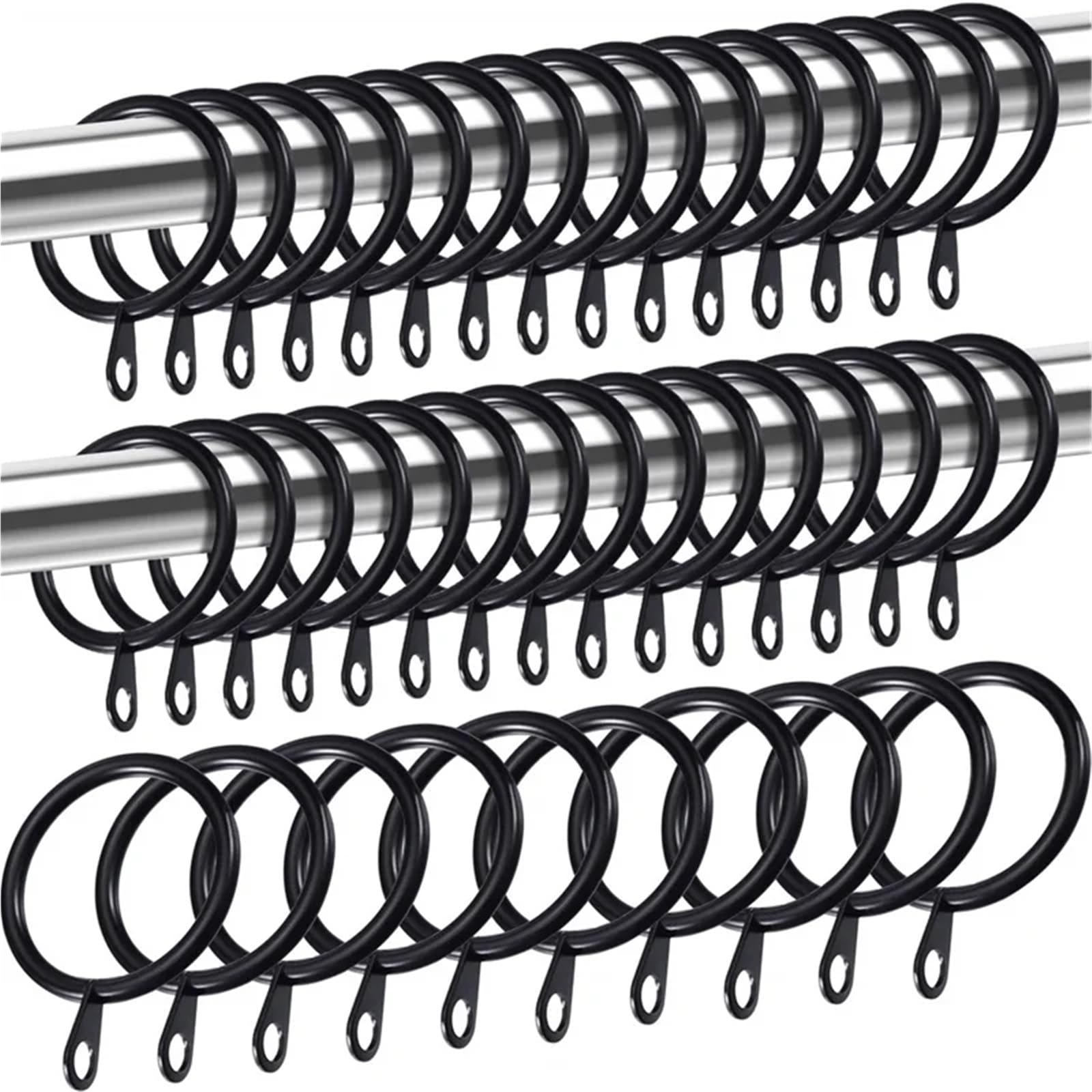 20 Paquetes De Anillas Metálicas For Cortinas Y Barras con Ojales(White)