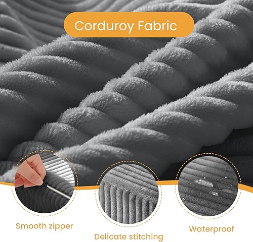 Miniatura 6 de Colchón Plegable Twin, Colchón Futón Plegable de Sofá Cama Convertible con Funda de Pana, Sofá Cama de Piso Plegable para Sala de Estar, Espuma