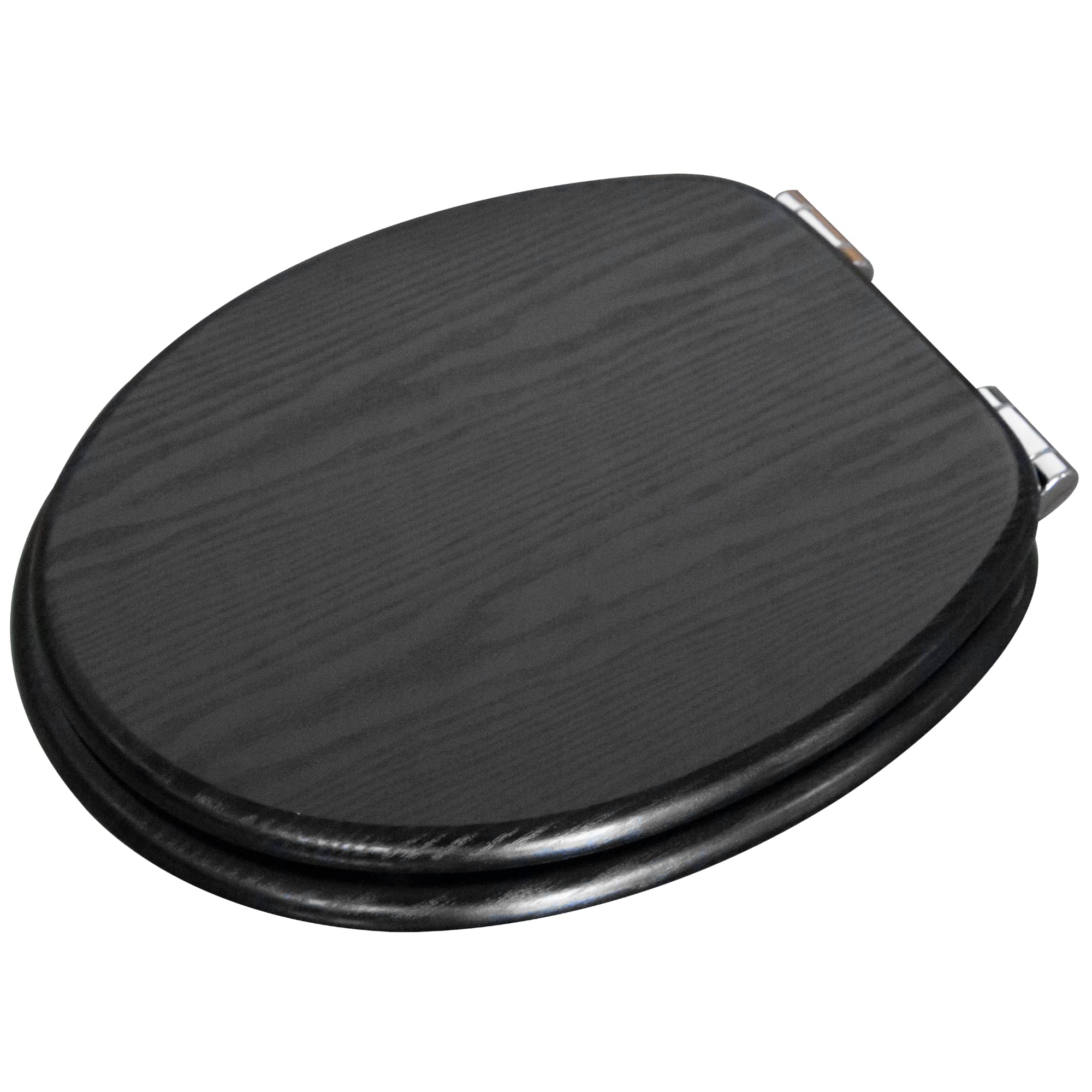 Sanilo Soft Close Toilet Seat, Wide Choice of New Toilet Seats, Stable Hinges, Easy to Mount (Black Wood) - Image 3
