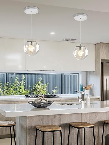 Miniatura 154 de Escalera LED de 10 luces LED moderna con globo de cristal, lámpara colgante grande para techos altos, accesorios de iluminación de entrada, villas y