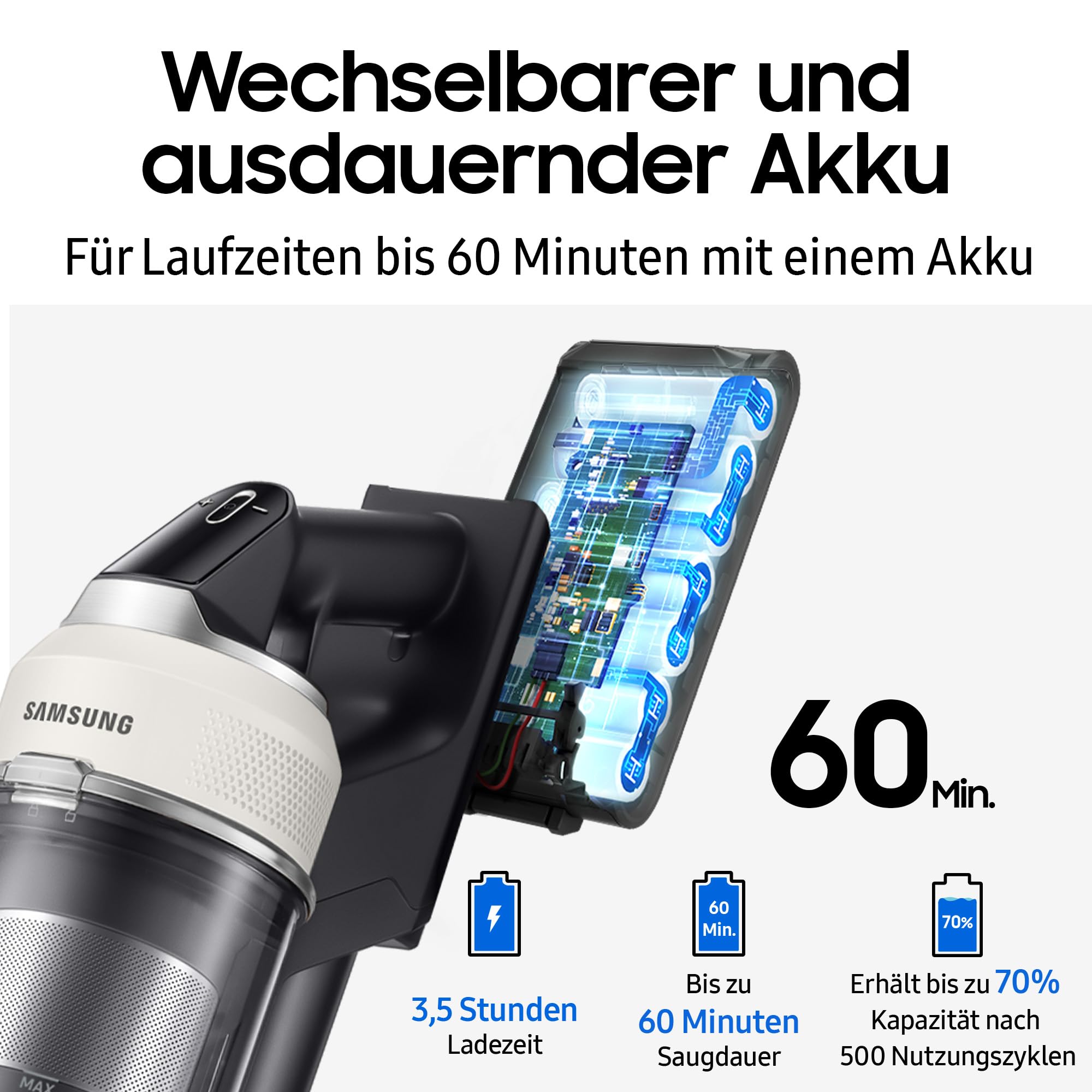 Samsung VS80F28ELP/WD Bespoke AI Jet PetPRO, Akku-Handstaubsauger mit Tierhaar-Bürste, Inkl. Zubehör, 280 W, All-In-One-Station, Jet Dual+ Bürste, Pet Tool+, Kombidüse, Teleskop‑Fugendüse, Pebble Gray