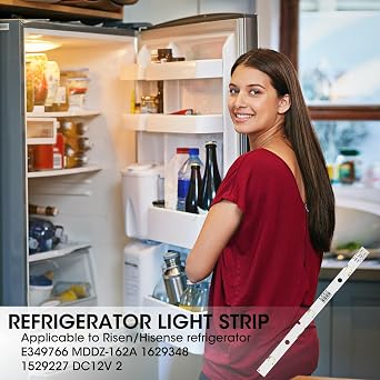 LED Strip Light for RONGSHENG HISENSE Refrigerator Lighting Light Bar E349766 MDDZ-162A 1629348 1529227 DC12V 2W Compatible with Kenwood Fridge KIFF5017 KIFF5020 KIFF7017 KIFF7020 KSBNDIX18-16x1cm [Energy Class A+++]