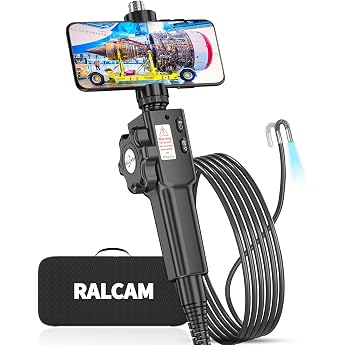 Ralcam Endoscope Camera with Light Camera - Inspection Camera 8.5 mm HD1080P Industrial Endoscope with 6 Adjustable LED Digital Endoscope 1 m Flexible Cable for Android and iOS Smartphone