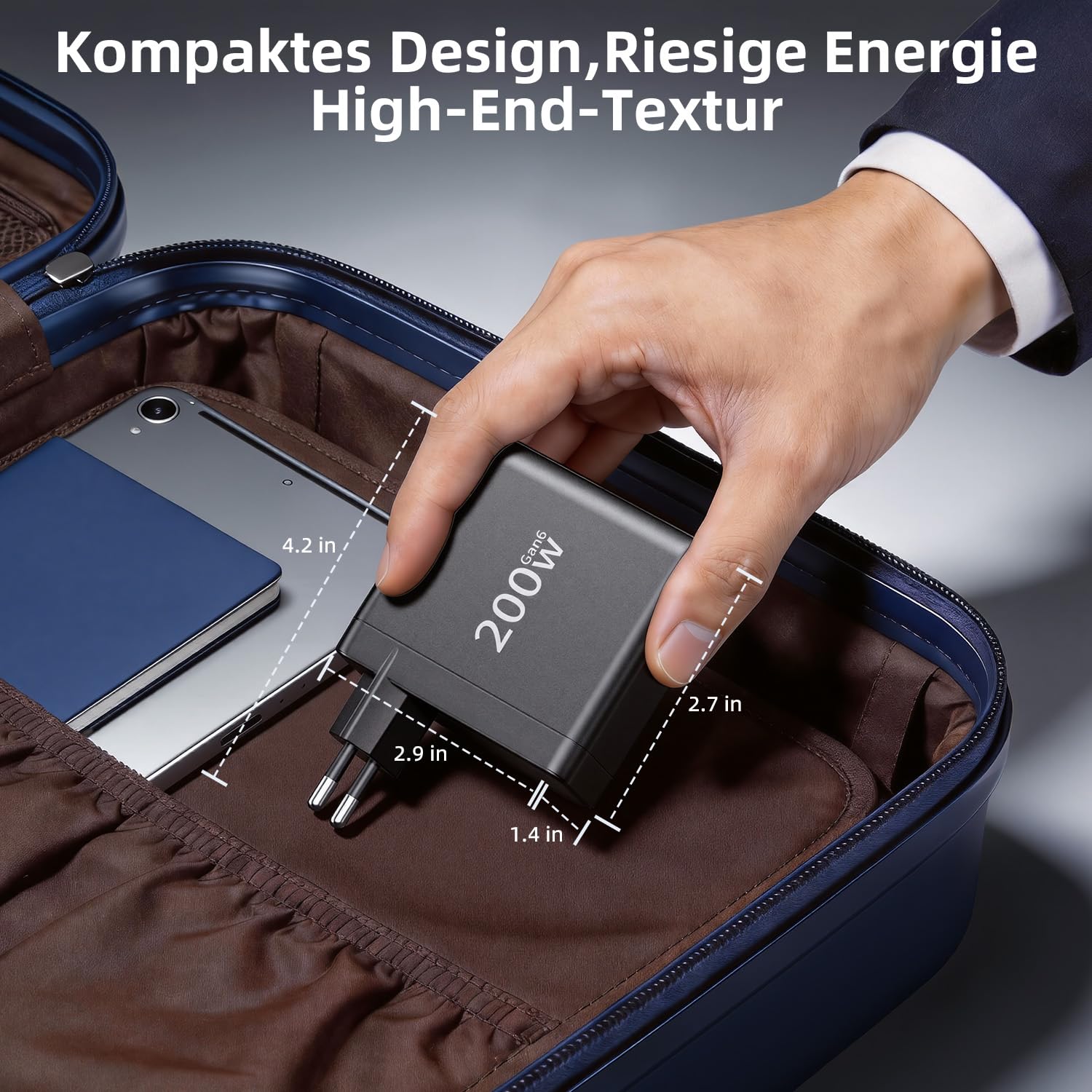Ładowarka USB C 200 W, 6 portów, szybka ładowarka z 3 USBC i 3 USBA, wielokrotny zasilacz GaN, ładowarka PD do MacBook iPad Pro/Air, iPhone 17/16 Series, Samsung itd.