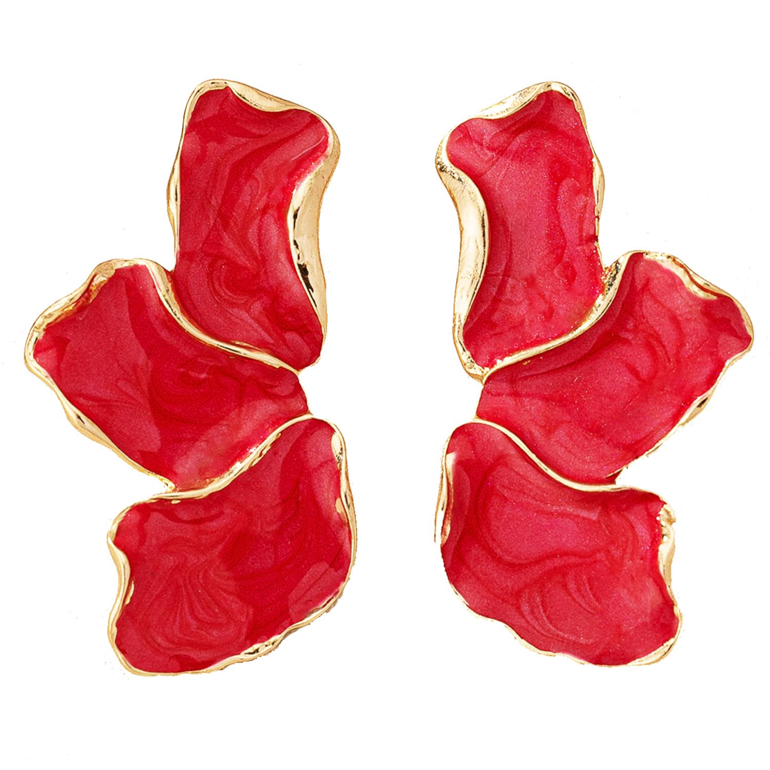 Irregular Petal Flower Earrings for Women Boho Floral Earrings Cute Flower Statement Earrings for Women Summer Jewelry Gift