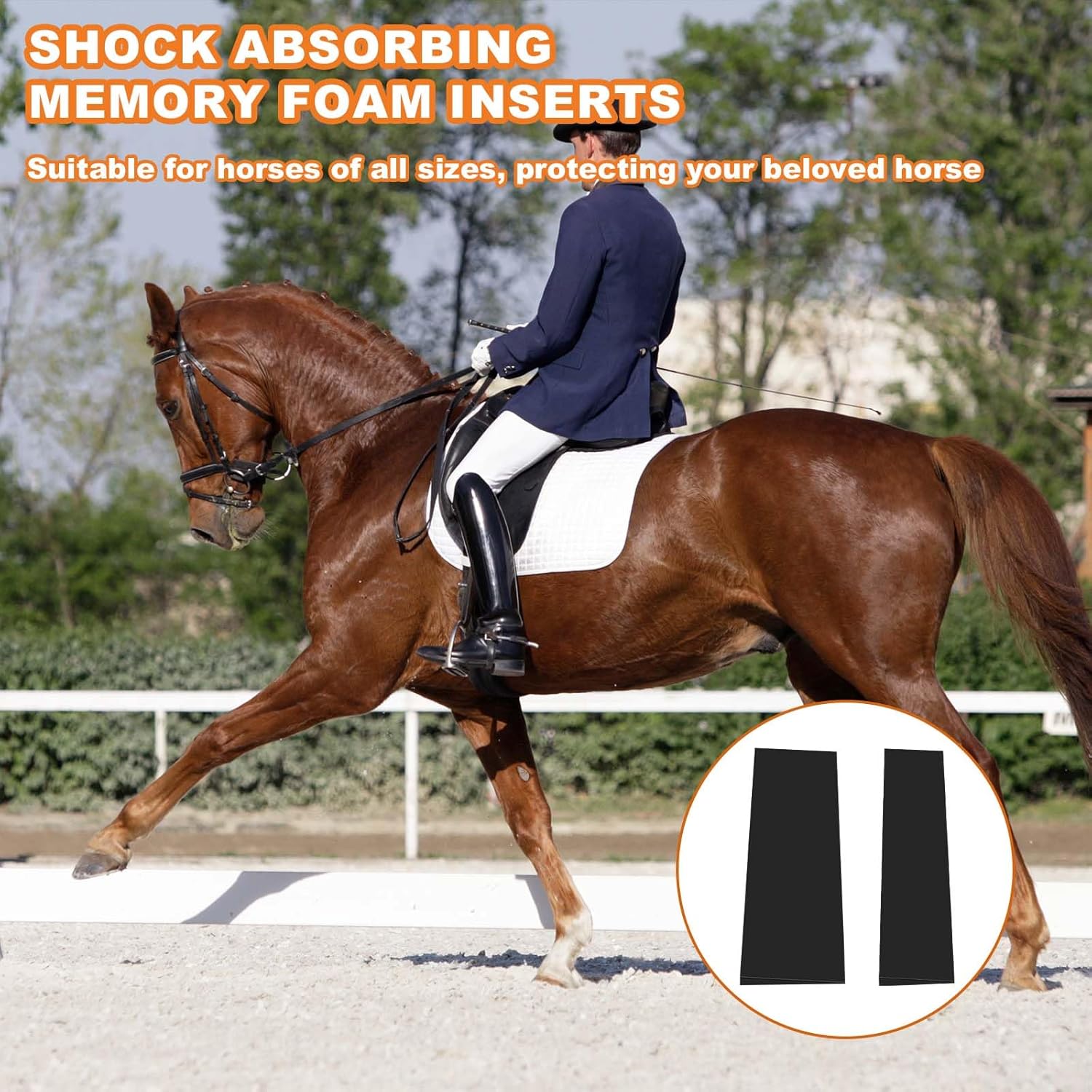 5 Pcs Horse Saddle Pad, Saddle shims for Pressure Horse Relief, Shock Absorbing Memory Foam Inserts for Equines Protection, Cushioned Support Shims for Horseback Riding (2 Sizes Included)