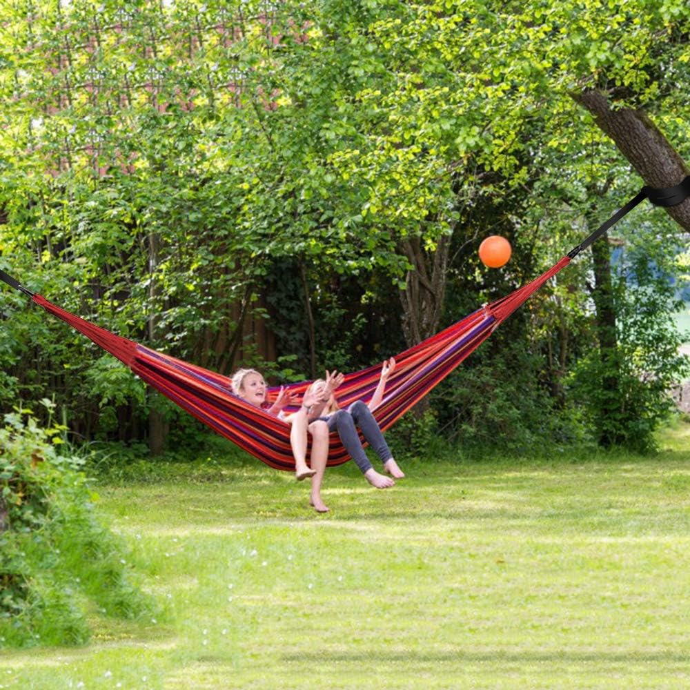 Anyoo Garden Cotton Hammock Comfortable Fabric Hammock with Tree Straps for Hanging Durable Hammock Up to 450lbs Portable Hammock with Travel Bag,Perfect for Camping Outdoor/Indoor Patio Backyard : Patio, Lawn & Garden