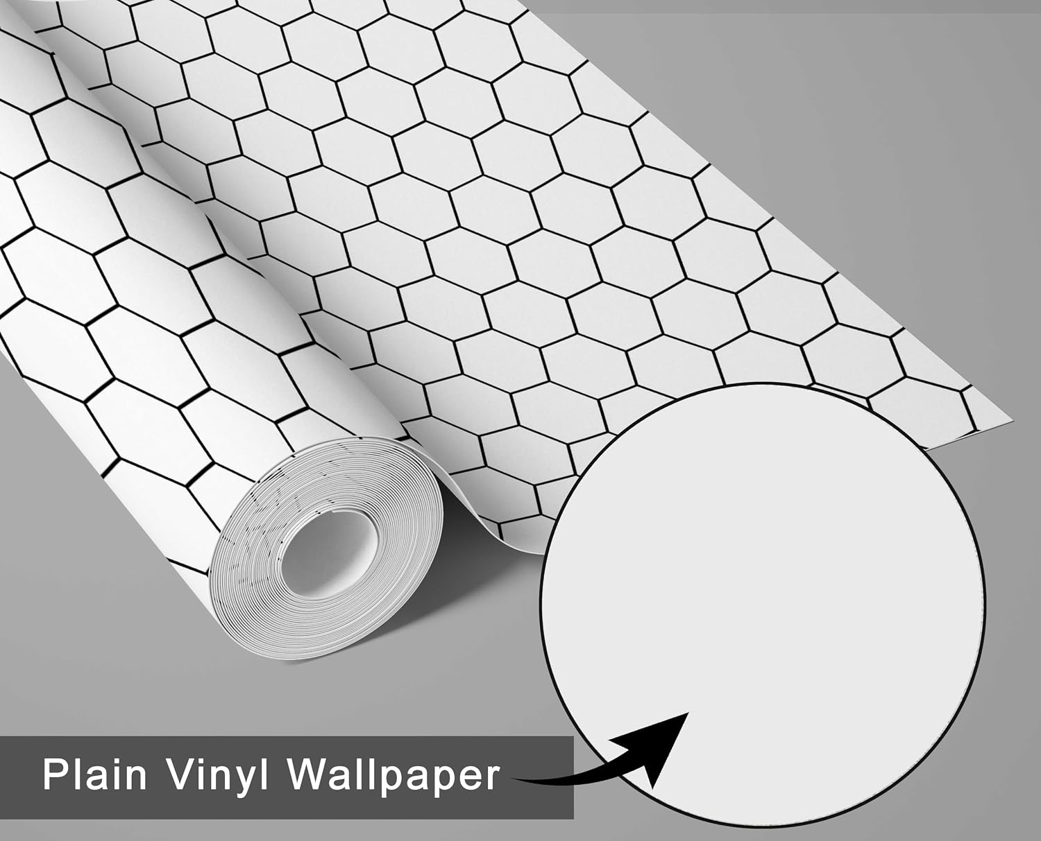 S4Sassy Peel & Stick Vinyl Wallpaper, Urban Chic Honeycomb Hexagon Print Contact Paper Waterproof - White, 25"x60", Removable Modern Wall Covering for Home Decor in Bedrooms & Living Areas