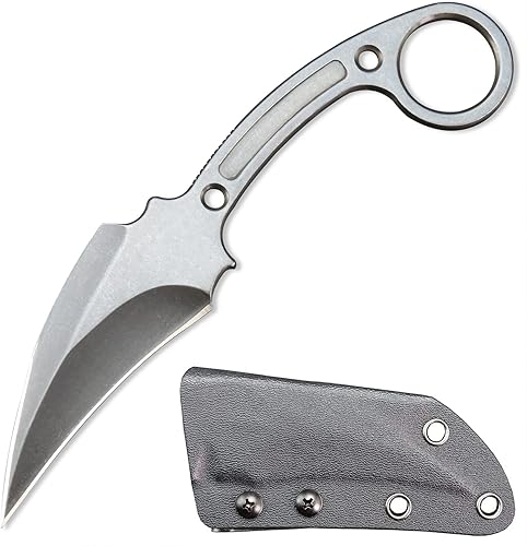 Miniatura 1 de C1149 Cuchillo de hoja fija, hoja de acero D2 + mango de acero inoxidable cuchillo con funda para exteriores, supervivencia, senderismo, campamento