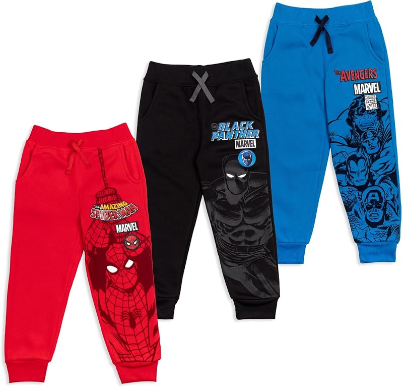 Marvel - Pantalones deportivos de forro polar para niño (3 unidades)