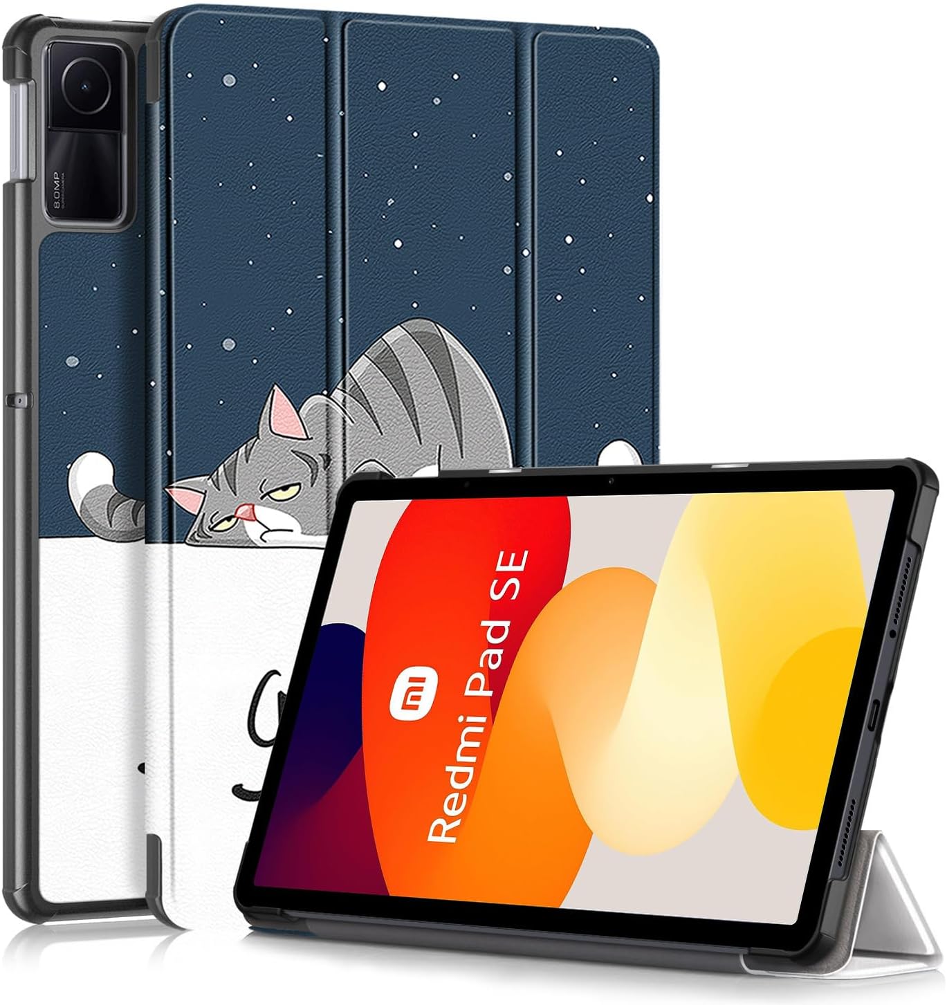 Case for Xiaomi Redmi Pad SE 11 inch,Lightweight Trifold Stand Smart Case with Auto Wake/Sleep for Xiaomi Redmi Pad SE 2023 Cover,Lazycat