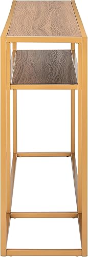 Miniatura 8 de Safavieh Inicio Octavia Mesa consola moderna de nogal y oro Nogal / Oro,Multi / dorado