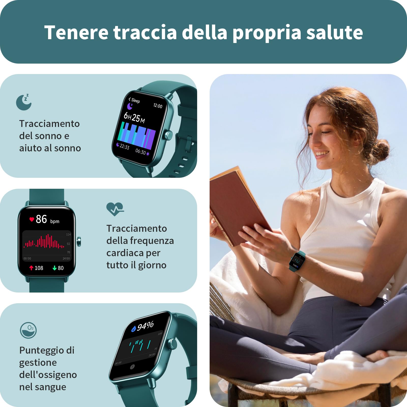 Smartwatch Uomo Rispondi/Effettua Chiamate e Alexa, 1.8" Orologio Smartwatch SpO2/Frequenza Cardiaca/Sonno/Stress, Contacalorie/Passi/Distanza, 120 Modalità Sport, Orologio Fitness IP68 Regalo Uomo