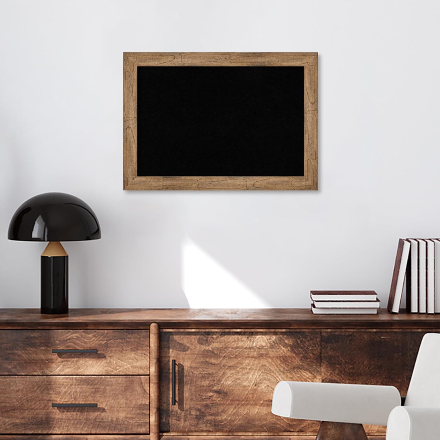 Amanti Art Black Cork Board for Wall, 20x28 Vision Board with Brown Wood Frame, Medium Corkboard Office Decor for Home Organization, Country Rustic Corkboard Pinboard to Display Items for Home