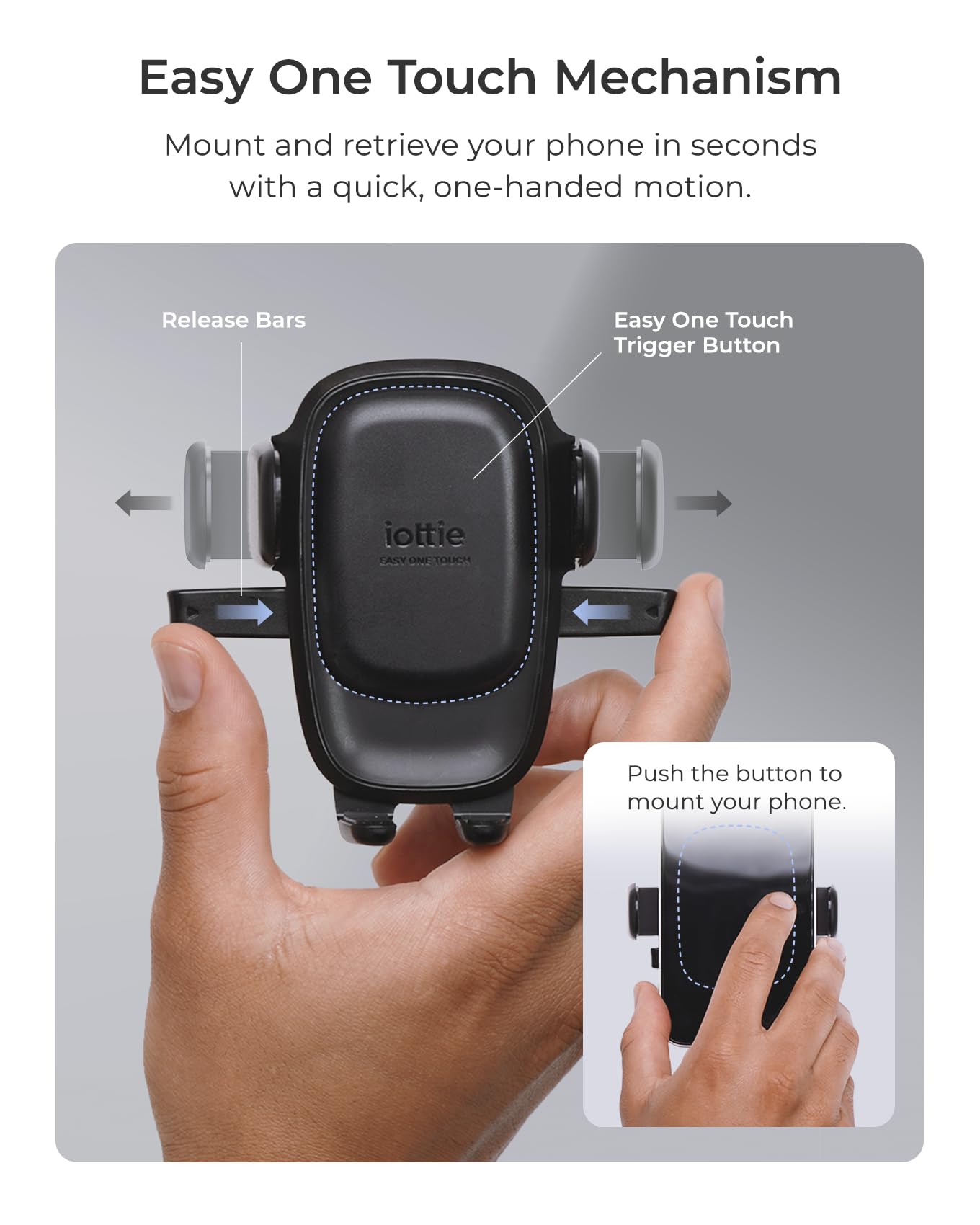 iOttie Easy One Touch 6 - Supporto universale da auto per cruscotto e parabrezza con ventosa per iPhone, Samsung, Google, tutti gli smartphone
