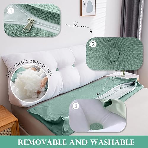 Miniatura 4 de Almohada triangular para cabecero individual, almohada de cama de cuña, almohada de lectura, respaldo de posicionamiento de apoyo, cojín amarillo