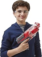 Vista 6 de NERF Elite Disrupter Blaster - Tambor giratorio de 6 dardos, Slam Fire, rojo translúcido (exclusivo de Yaxa)