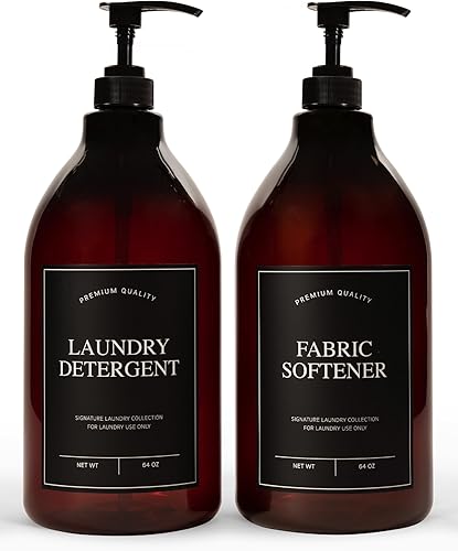 Calindiana Modern Farmhouse - Dispensador de detergente líquido para ropa y suavizante de tela para decoración y organización de lavandería,