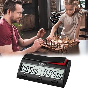 Chess Clock Advanced Digital Chess Timer with 7 Type 38 Timing Set Modes Including Single or Multi Period Countdown Restricted Moves or Time Function