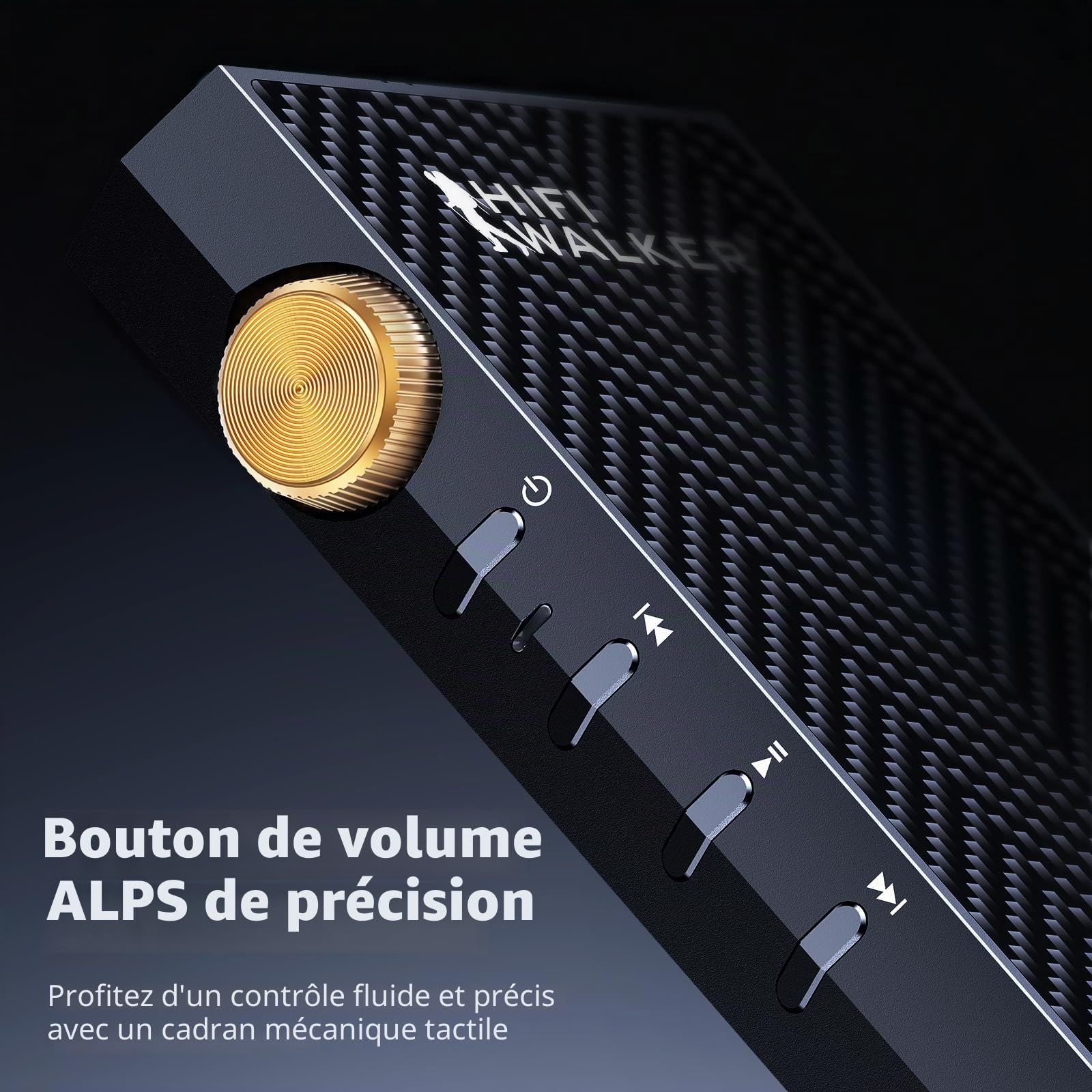 HIFI WALKER Baladeur Audio Portable Bluetooth 5.1, Lecteur de Musique Haute Qualité avec Écran Tactile 4", Sortie Casque 4,4 mm & 3,5 mm, USB DAC, Carte Mémoire 128 Go Incluse