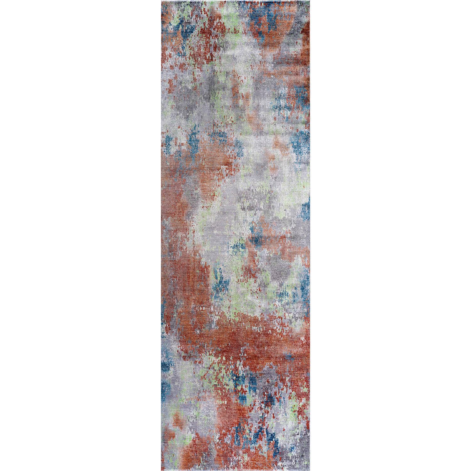 LuuL Home Non Slip Rugs 2x7 Modern Abstract Easy Silk Rubber Backing Soft Runner Rug for Hallways Easy to Clean Non Shedding Kitchen for Laundry Room Indoor Area Carpet (Brick - Gray, 2x7)