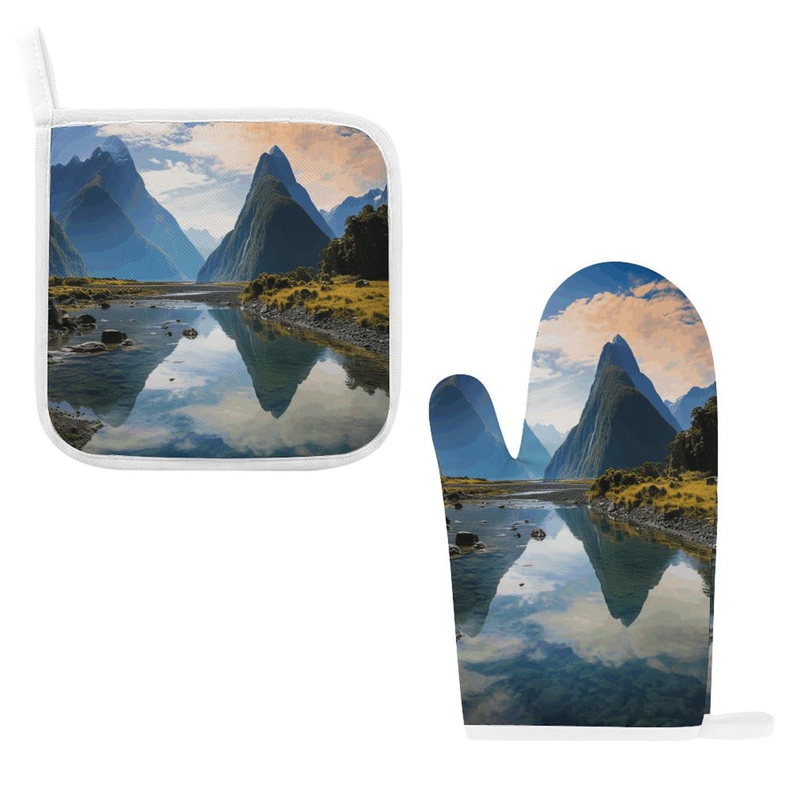 Fodpand Style Fiordland National Park Oven Mitts And Pot Holders Sets