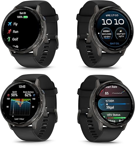 Miniatura 2 de Garmin Reloj inteligente de aviación D2 Air X15 de 1.772 in, bisel de acero inoxidable, banda de silicona negra, pantalla AMOLED, navegación directa