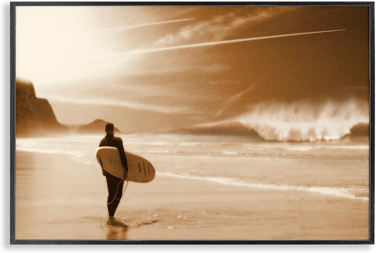 Stupell Industries Out Of The Sun Surfer Framed Giclee Art Design by Noah Bay