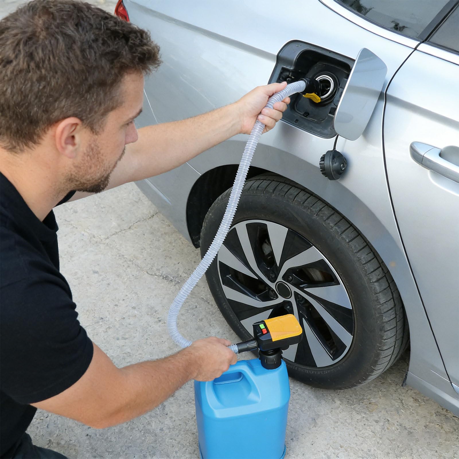Transfert de fluide portable avec corps en ABS pour entretien de voiture et moto Ventilateur de pétrole anti-déversement