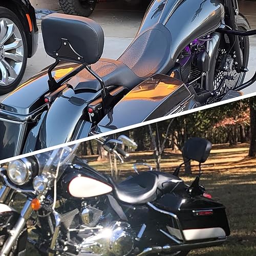 Miniatura 2 de AUFER Respaldo desmontable Sissy Bar respaldo vertical de pasajero con almohadilla de respaldo compatible con Touring Road King Street Glide Electra