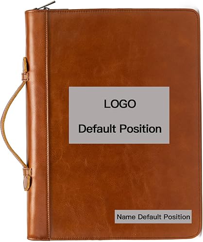 YIWEN Cartera de cuero genuino hecha a mano, con cremallera y carpeta de 3 anillos, organizador profesional de negocios, carpeta de currículum,