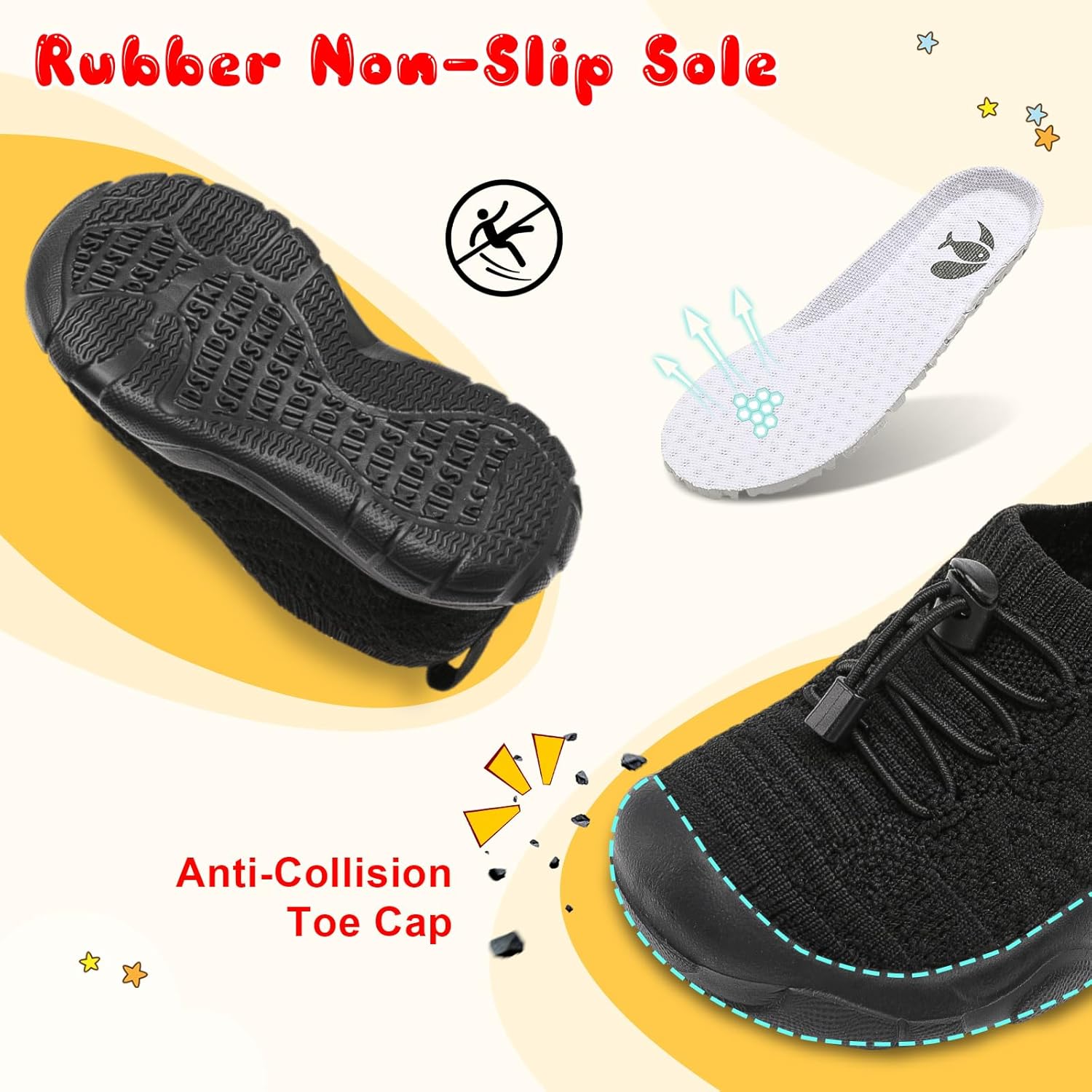 FEETCITY Toddler Slip On Shoes Boys Girls Wide Toddler Tennis Shoes Sports Walking Sneakers - Image 5