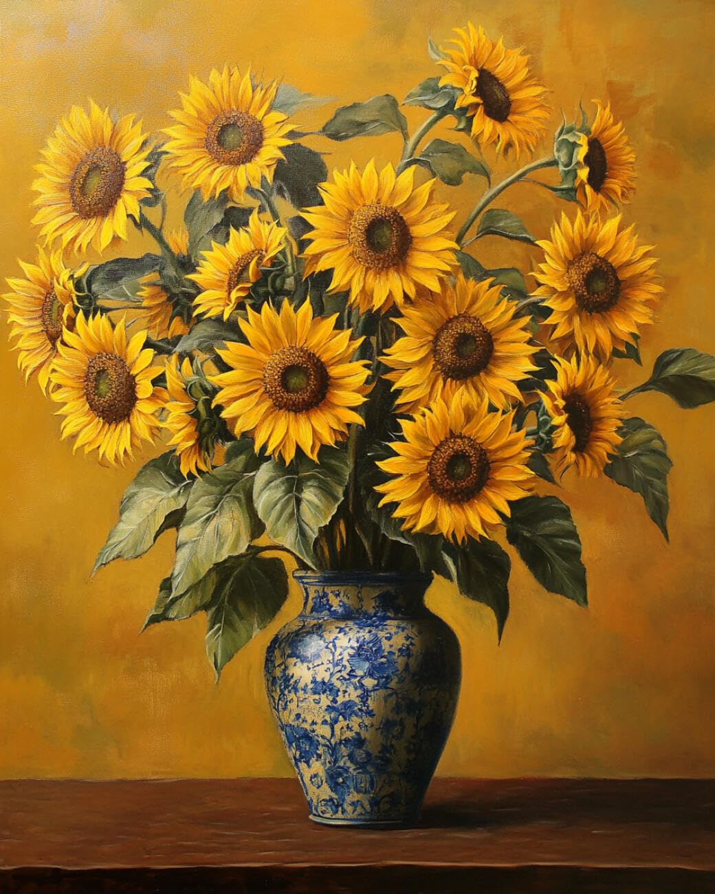 RKFLGEW 14CT Stamped Cross Stitch Kits Sunflowers in A Vase Embroidery Kit for Beginners Adult DIY Cross Stitches Needlepoint Set Home Decoration 40x50cm