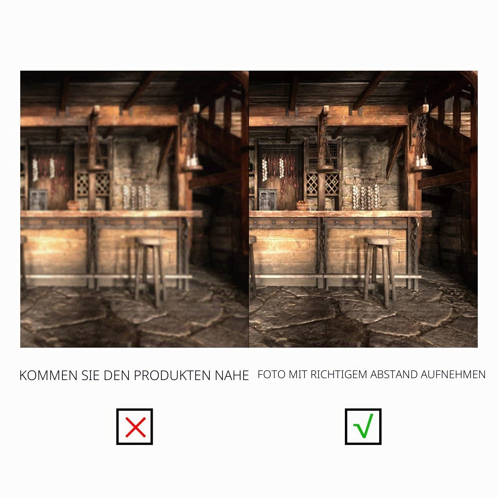 YongFoto 3,5x2,5m Tavernenbar Hintergrund Mittelalterlich Rustikales Saloon-Interieur Holzhocker Steinboden Hängende Kerzen Fotohintergrund für Kinder und Erwachsene Western-Cowboy Foto-Requisiten
